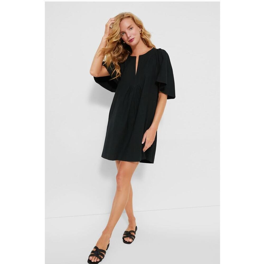 POMANDER PLACE Black Finley Flutter Sleeve Dress Size Medium